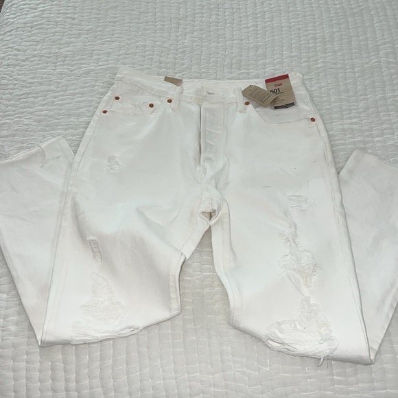 Levi’s 501 Original White Button Front Jeans 31x30 - Picture 8 of 11